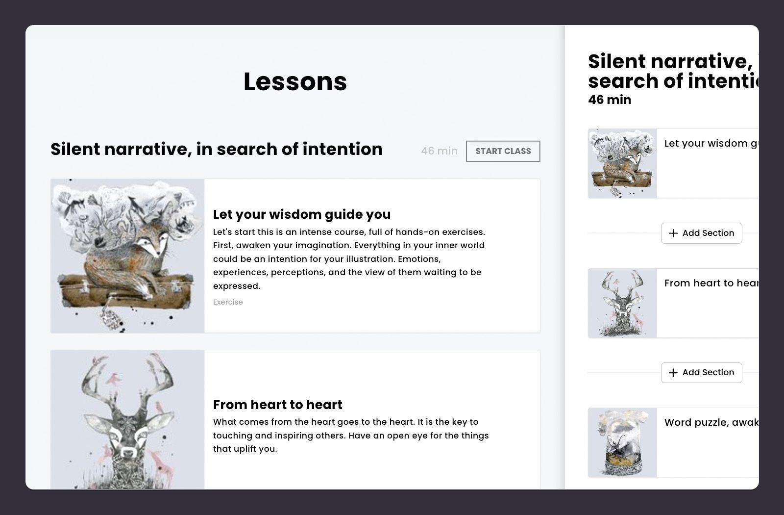 Lessons list